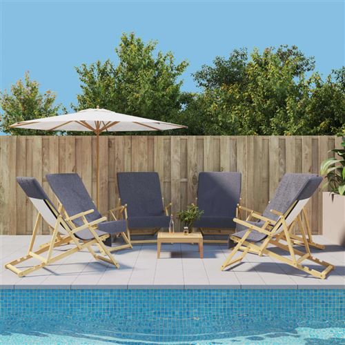 vidaXL Serviettes de plage 6 pcs anthracite 60x135 cm tissu 400 GSM