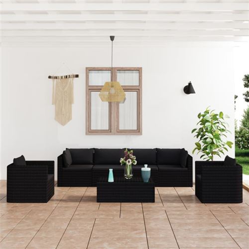  Salon de jardin modulable vidaxl acier 6 personnes 7 pieces 
