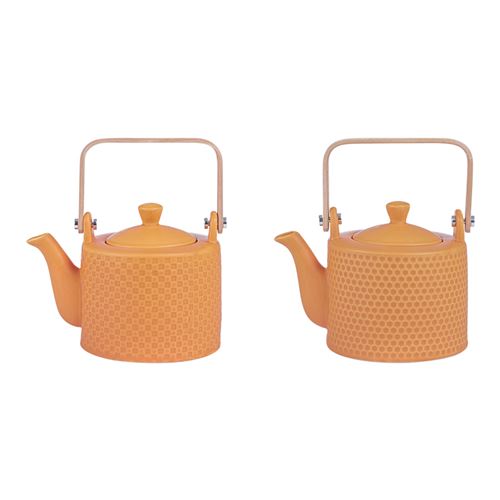 Non Communiqué Jaune Coffret Théière Snow Safran 0,8 L (1 Modèle Aléatoire) - Table Passion - Porcelaine