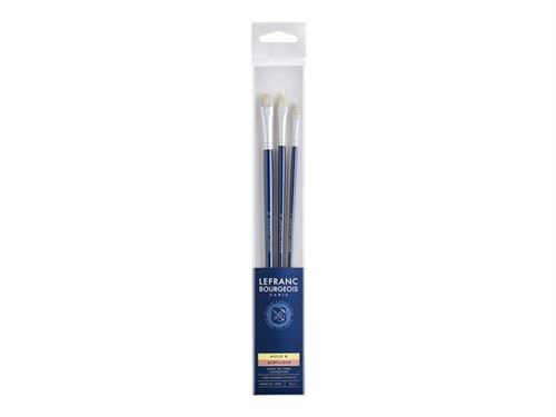 Lefranc Bourgeois - Lot de pinceaux - 3 parties - rond - taille : 2, 6, 10