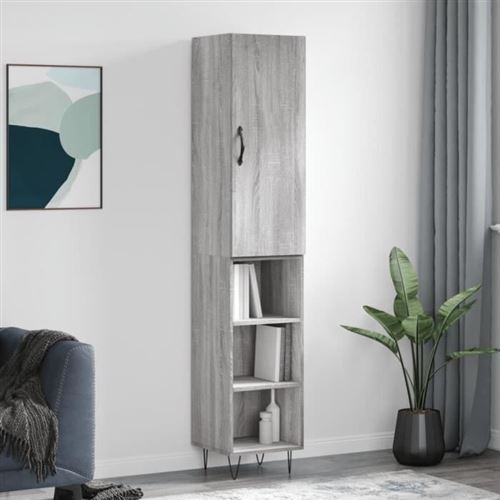 Non Communiqué Gris Vidaxl Buffet Haut Sonoma 34,5X34x180 Cm Bois D'ingénierie 3199015