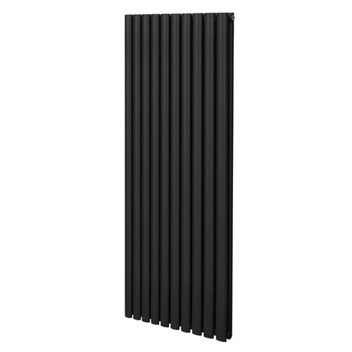 Radiateur à Colonne Ovale Chauffage Vertical Noir 1600mm x 600mm