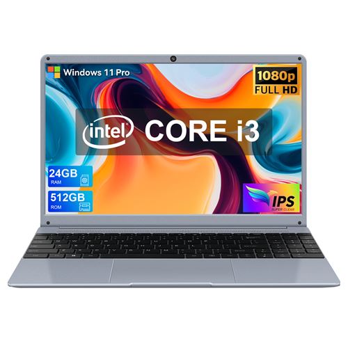 PC Portable 15.6"-Intel Core I3-5005U(2C/4T,Jusqu'À 2,0 Ghz)-24Go Ram Ddr3 512Go SSD-Windows 11Pro-Wifi5-Ordinateur Portable