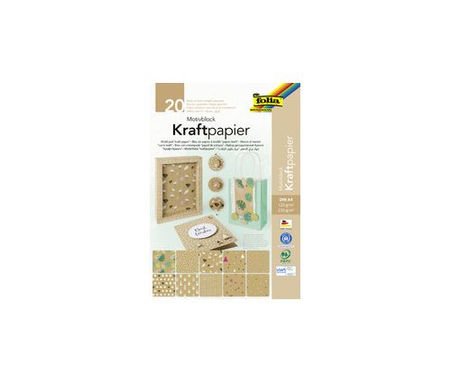 Non Communiqué Folia Bloc De Papier À Motifs 'Papier Kraft', A4