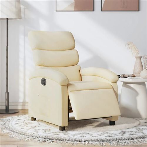 Non Communiqué Jaune Vidaxl Fauteuil Réglable Électrique Tissu Crème
