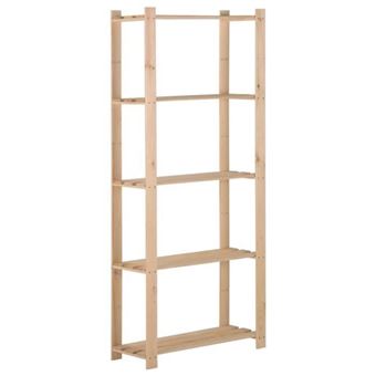 vidaXL Étagère de stockage 5 niveaux 80x28,5x170 cm Bois de pin massif327320 - 1