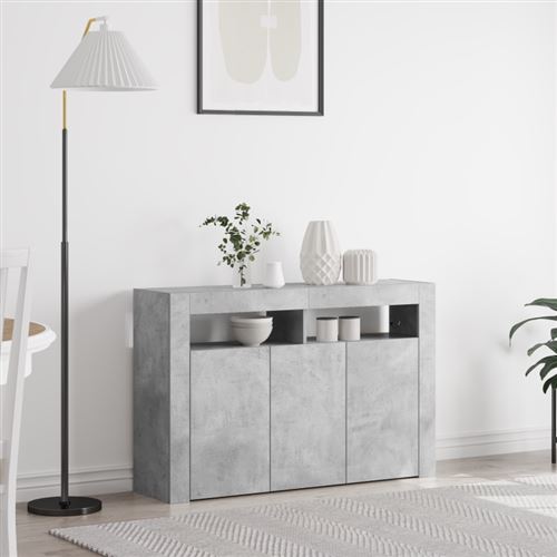 Buffet Gris béton 116 x 30 x 75 cm Bois d'ingénierie Vidaxl