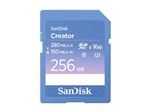 SanDisk Creator - Carte mémoire flash - 256 Go - Video Class V60 / UHS-II U3 / Class10 - SDXC UHS-II