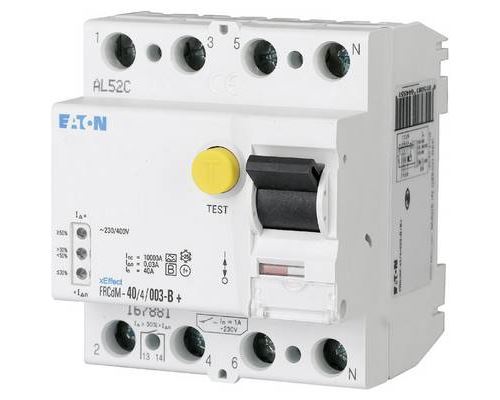 Eaton 167898 FRCDM-63/4/03-G/B Interrupteur différentiel sensible à tous les courants 4 pôles 63 A 0.3 A 240 V, 415 V