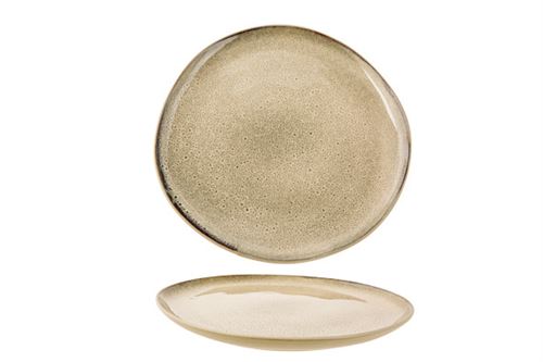 C&T Oona-Sand-Green - Assiettes plates - D27xh2cm - Céramique - (Lot de 6)