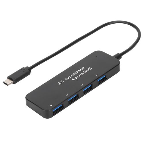 Adaptateur Hub TYPE-C 2.0 à 4 ports USB noir