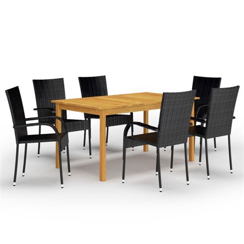 Non Communiqué Noir Vidaxl 7-Delige Tuinset Zwart3067787