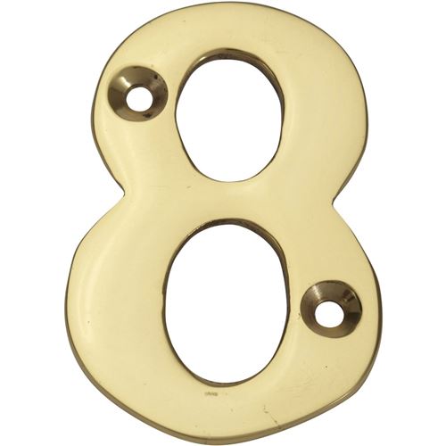 GENERIQUE - Numéro de maison 8 - Laiton poli - H.5,1 x l.3,5 cm - Image 3