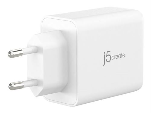 Non Communiqué Blanc J5create - Adaptateur Secteur - Technologie Gan - 65 Watt - 4.5 A - Pd 3.0, Qc 3.0 - 3 Connecteurs De Sortie (Usb Type A, 2 X Usb-C) - Union Européenne