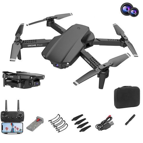 Drone SZSMART E99P professionnel full hd caméra 1080P double caméra + 1 batterie - noir