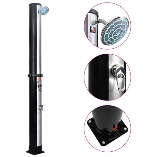 Douche solaire d extérieur avec pomme de douche et robinet 40 L