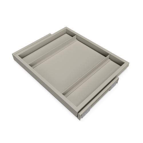 Emuca Kit de châssis coulissant avec fermeture souple pour armoires, réglable, module 600mm, Gris pierre