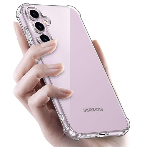 Coque pour Samsung Galaxy S23 FE 5G - housse etui silicone gel fine + verre  trempe - TRANSPARENT TPU