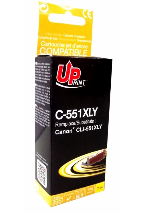 UPrint C-551XLY - 11 ml - jaune - compatible - cartouche d'encre - pour Canon PIXMA iP8750, iX6850, MG5550, MG5650, MG5655, MG6450, MG6650, MG7150, MG7550, MX725