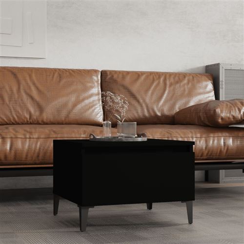 vidaXL Table d'appoint Noir 50x46x35 cm Bois d'ingénierie