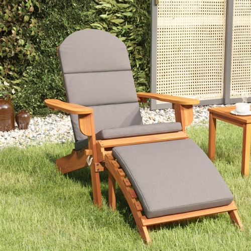Chaise de jardin Adirondack et repose pieds bois massif acacia