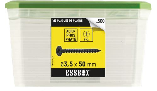 Vis ESSBOX SCELL-IT Plaque de plâtre - Ø3,5 mm x 50 mm - Boite de 500 - EX-5211501