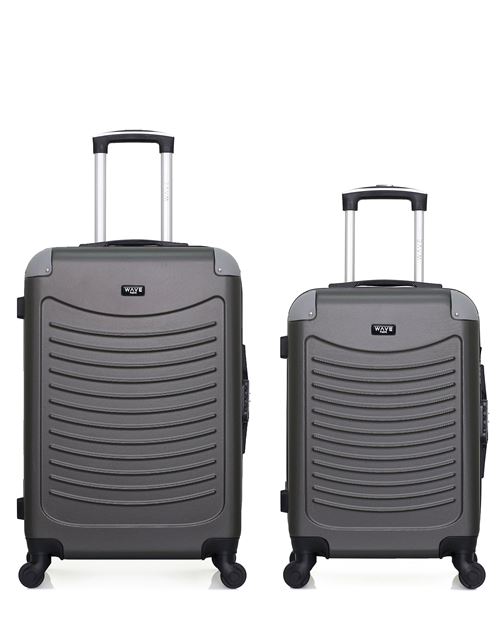 Non Communiqué Gris Fonce Wave Paris - Lot De 2 - Valise Weekend Et Valise Cabine Congo