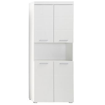 Colonne de salle de bain 2 portes blanc brillant Kelia 73 cm - 1
