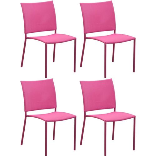 Proloisirs - Chaise de jardin Bonbon pour enfant (Lot de 4) framboise