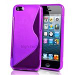 Housse etui coque pochette silicone gel pour Apple iPhone 5C + film ecran - MAUVE - htdmobiles