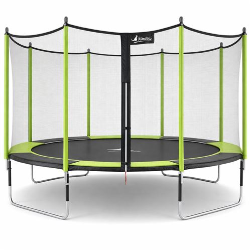 Gartentrampolin Ø 360cm + Sicherheitsnetz - JUMPI 360 – Schwarz/Grün