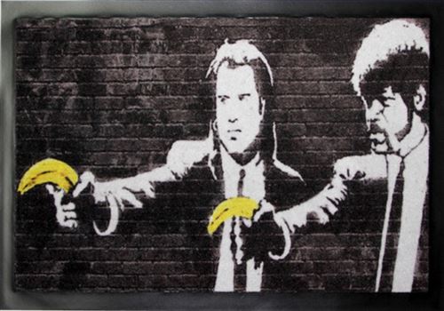 Banksy Paillasson Essuie-Pieds - Vincent Et Jules, Pistolets-Bananes (40x60 cm)