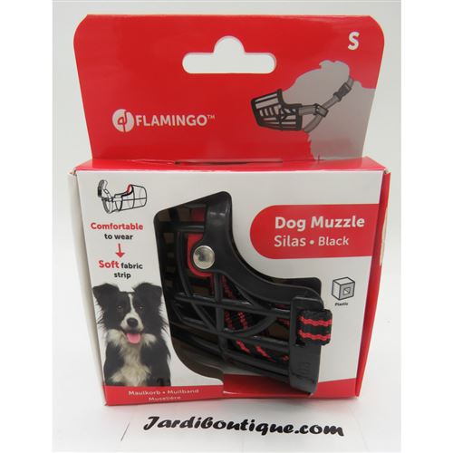 Museli&egrave;re silas s noir. 26 cm 31-41 cm. pour chien. Flamingo