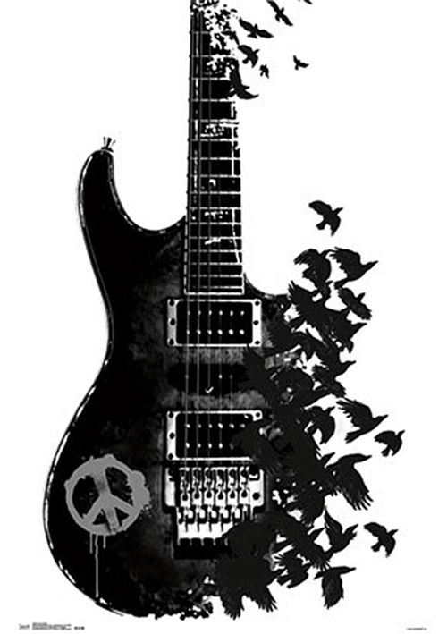 Peace Sign / Crow Guitar - AFFICHE