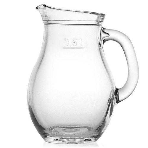 pichet 0.5l carafe 15 x 9 cm eau verre transparent vaisselle