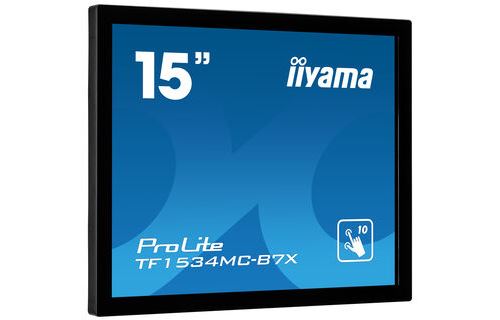 iiyama ProLite TF1534MC-B7X - LED-monitor - 15 - open raamwerk - aanraakscherm - 1024 x 768 - TN - 370 cd/m² - 700:1 - 8 ms - HDMI, VGA, DisplayPort - zwart