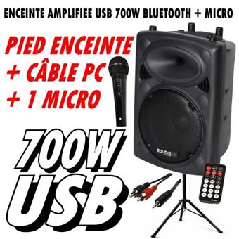 Slk12a-bt 700w enceinte + micro + pied + câble pc - 1