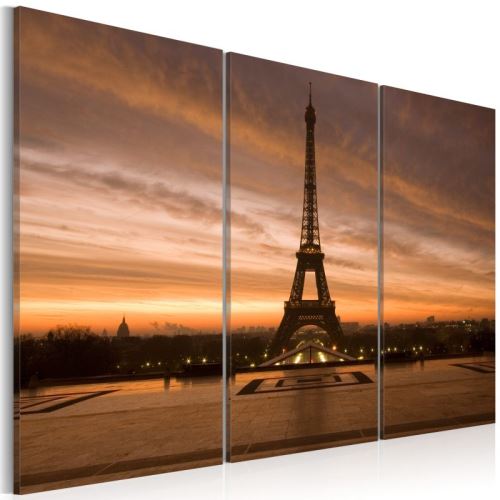 Tableau - Coucher de soleil sur la tour Eiffel .Taille : 120x80