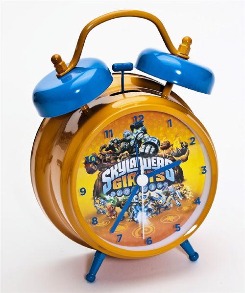 Grand réveil horloge en métal coloré - Tiré du dessin animé Skylanders Giants