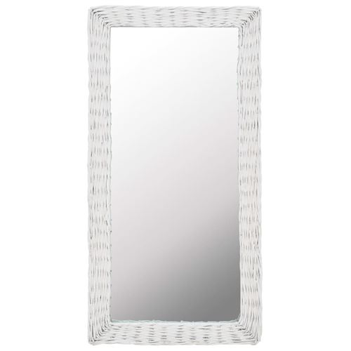 vidaXL Miroir Osier Blanc 50 x 100 cm