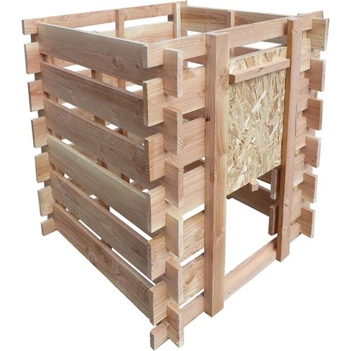Cihb - Composteur en bois de douglas naturel 379 litres
