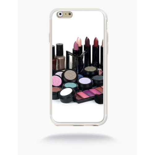 Coque Maquillage Shopping Girl Compatible Apple Iphone 6 Silicone Blanc Mat