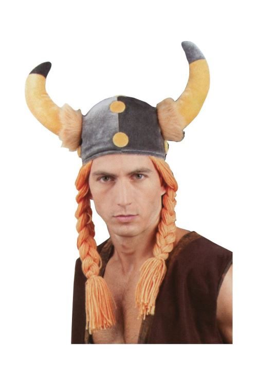 Chapeau gaulois mousse avec tresses