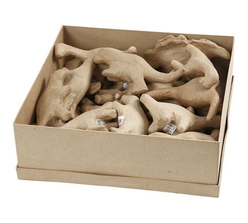 Lot de dinosaures en papier mâché à décorer - 9 à 12,5 cm - 21 pcs