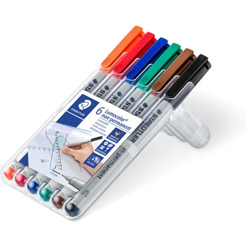 Staedtler Marqueur non permanent 311S Lumocolor, &eacute;tui de 6 - Lot de 2
