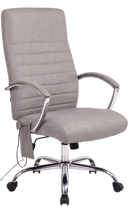 Chaise de Bureau Valais en Tissu avec Fonction de Massage - Couleur Gris