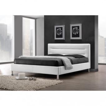 lit adulte design fenix blanc  sommier couchage