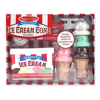 Melissa Doug Cones de creme glacee jouent ensemble 10 pieces Accessoire poupee Achat prix fnac