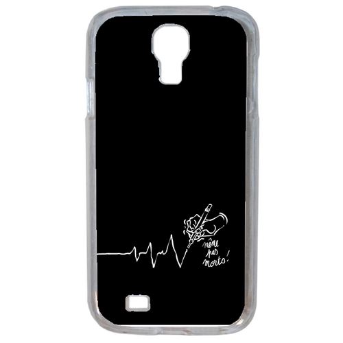 Coque Black Crayon Electrocardiogramme Compatible Samsung Galaxy S4 Transparent
