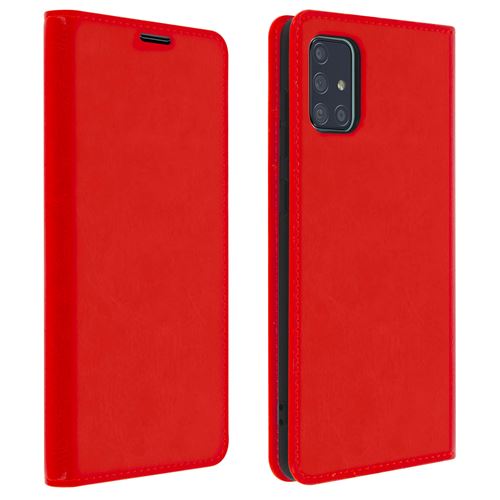 Housse pour Samsung Galaxy A51 Cuir Porte cartes Support Vidéo rouge